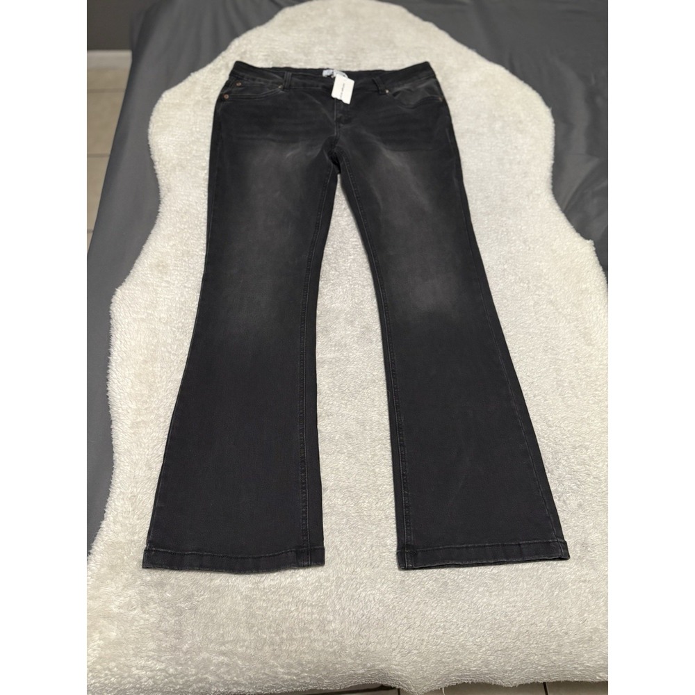 New Refuge Denim Flare Girls Black Washed Jeans Juniors 11 Pants Stretch NWT